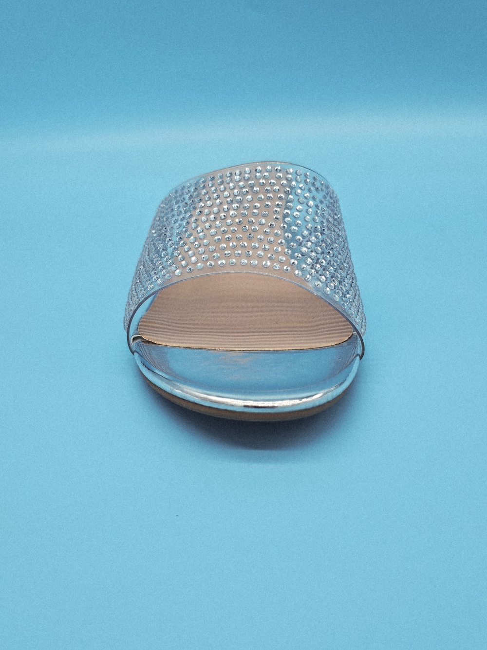Forever Link Silver Rhinestone Slide Mule - Picture 4 of 5